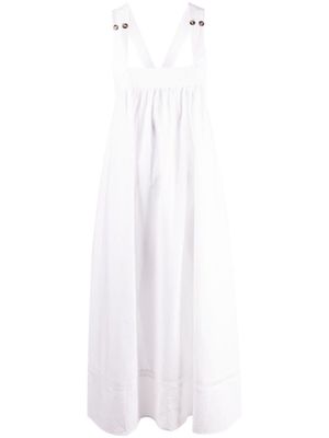 Ciao Lucia buttoned-strap square-neck dress - White