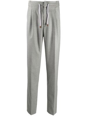 Brunello Cucinelli drawstring waist trousers - Grey