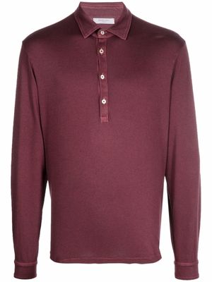 Boglioli longsleeved polo shirt - Purple