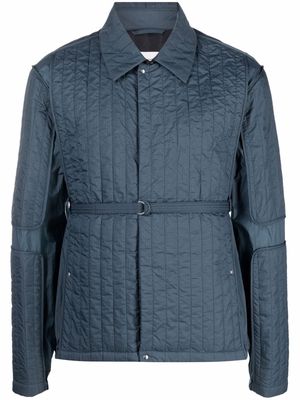 Craig Green quilted belted-waist jacket - Blue