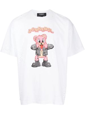 DOMREBEL Punk Bear graphic-print T-shirt - WHITE