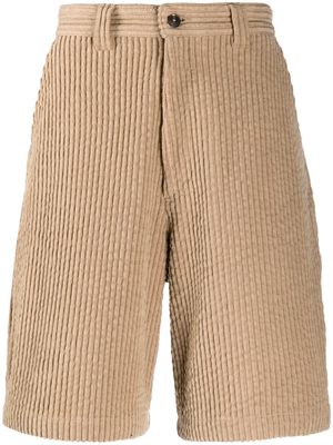 AMI Paris multi-pocket corduroy shorts - Brown