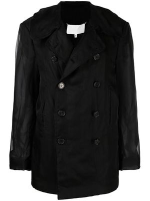 Maison Margiela double-breasted organza jacket - Black