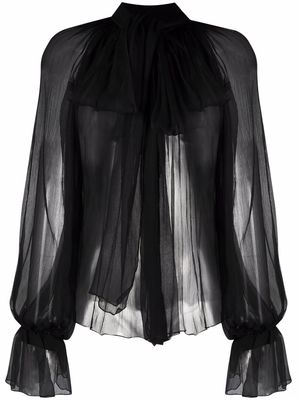 Atu Body Couture bow-detail silk blouse - Black