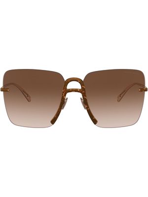 Giorgio Armani oversized-frame sunglasses - Brown