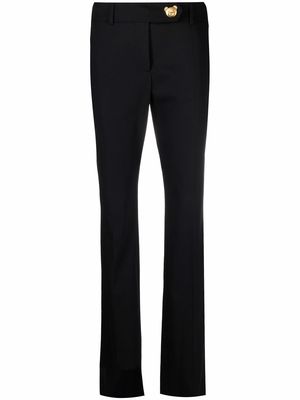Moschino logo-plaque tailored trousers - Black
