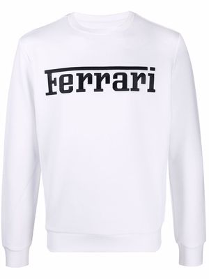 Ferrari embroidered-logo crewneck sweatshirt - White