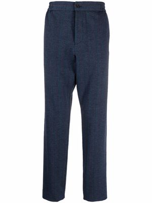 ETRO chevron-knit straight-leg trouser - Blue