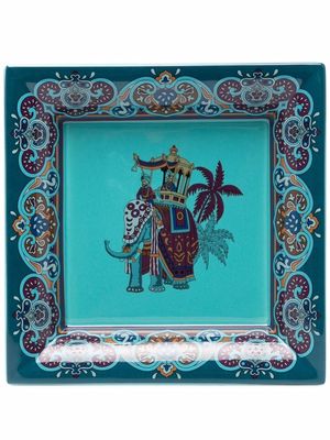 ETRO HOME Elephant-print ceramic tray - Blue