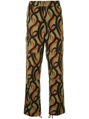 Ports V abstract-print straight-leg trousers - Multicolour