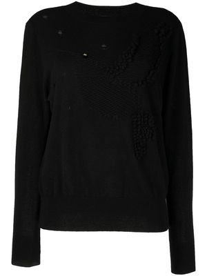 Onefifteen distressed detail cashmere jumper - Black