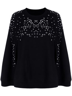 Cynthia Rowley rhinestone-embellished cape - Black
