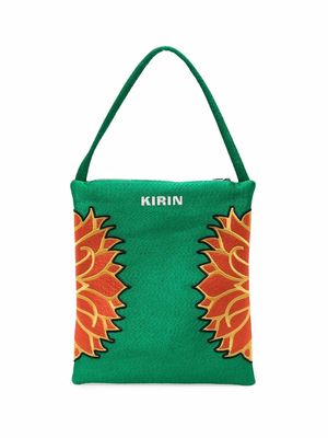 Kirin embroidered tote bag - Green