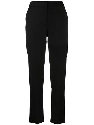 Armani Exchange logo-patch cropped trousers - Black