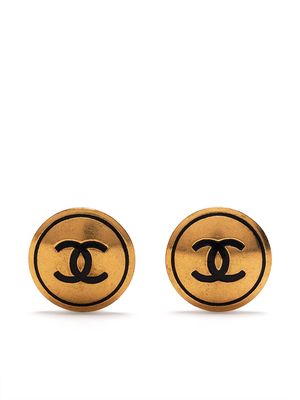Chanel Pre-Owned 1991 CC button clip-on earrings - Gold