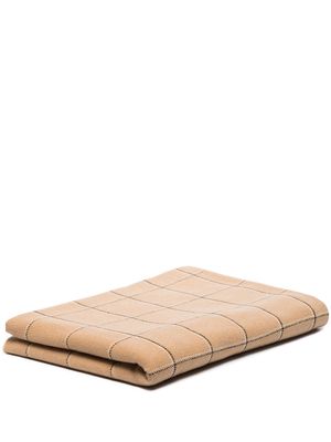 TEKLA tartan check pattern blanket - Brown
