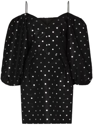 RASARIO polka dot off-shoulder minidress - Black
