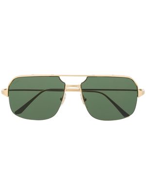 Cartier Eyewear Santos de Cartier pilot-frame sunglasses - Gold