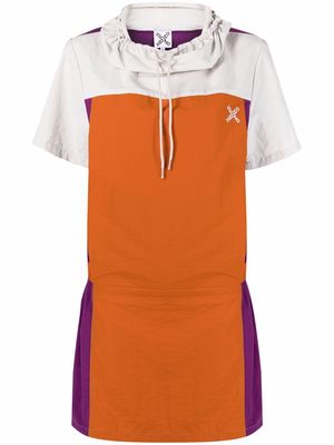 Kenzo colourblock drawstring-collar dress - Orange