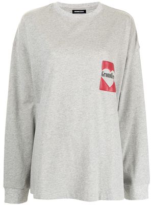 Ground Zero logo-print long-sleeved T-shirt - Grey