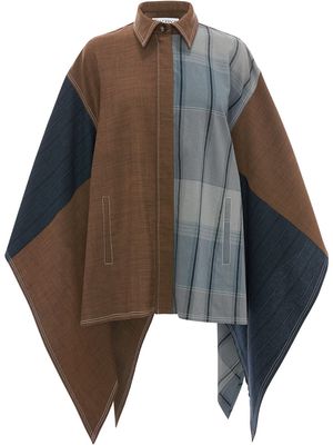 JW Anderson patchwork asymmetric peacoat - Brown