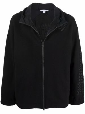 Y-3 graphic-print hooded fleece jacket - Black