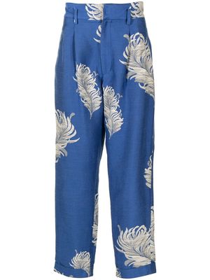 Bed J.W. Ford floral tailored trousers - Blue