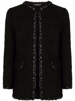 Dolce & Gabbana fitted tweed jacket - Black