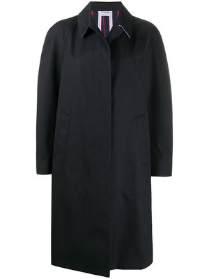 Thom Browne box-pleat raglan bal collar overcoat - Blue
