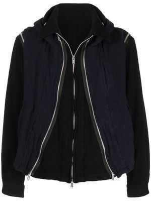 UNDERCOVER zipped panels hooded jacket - Black