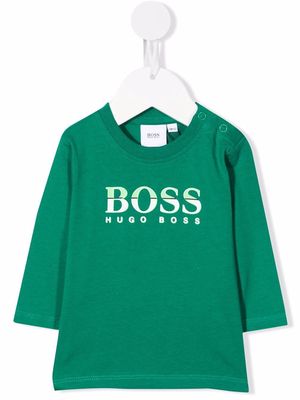 BOSS Kidswear logo-print long-sleeve T-shirt - Green