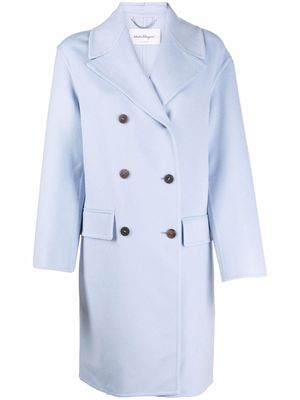 Salvatore Ferragamo double-breasted button coat - Blue