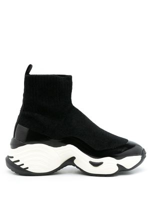 Emporio Armani chunky-sole sock sneakers - Black