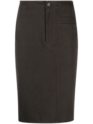 Fendi Pre-Owned 2000s midi pencil skirt - Brown