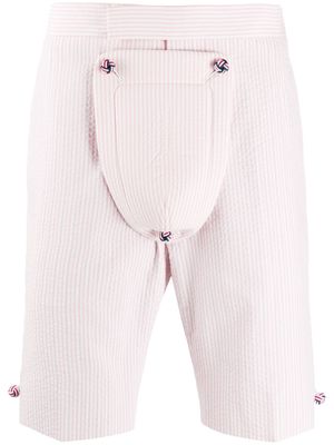 Thom Browne seersucker striped shorts - Pink