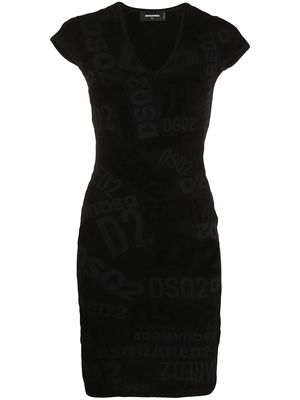 Dsquared2 chenille logo print dress - Black