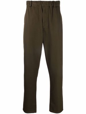 ASPESI elasticated-waist cotton straight trousers - Green