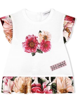 Dolce & Gabbana Kids floral-print T-shirt - White