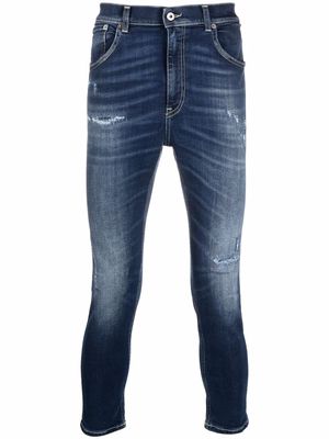 DONDUP cropped distressed skinny jeans - Blue