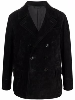 TOM FORD double-breasted suede jacket - Black