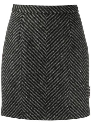 Off-White diagonal-stripe mini skirt - Black