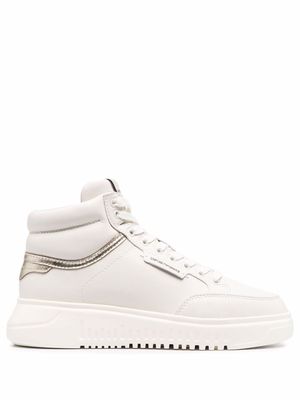 Emporio Armani high-top leather sneakers - White