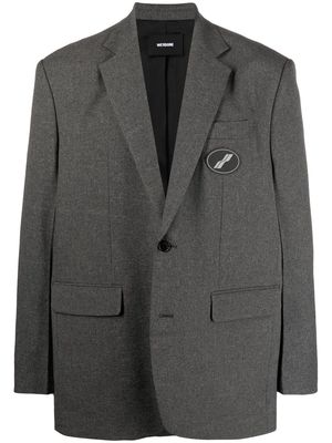 We11done notched-lapels single-breasted blazer - Grey