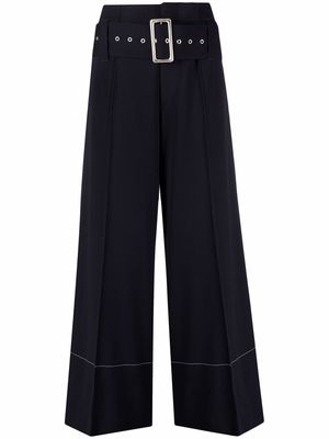 10 CORSO COMO high-waist belted wide-leg trousers - Blue