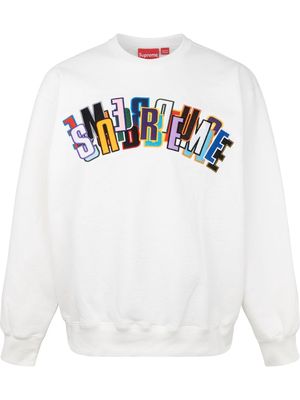 Supreme stacked logo crewneck sweatshirt - White