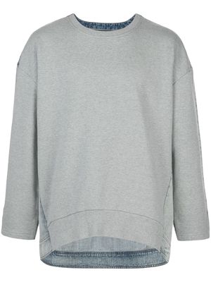 Mostly Heard Rarely Seen denim back sweatshirt - Grey