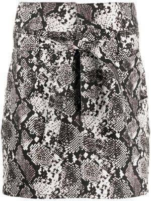 The Attico snakeskin print mini skirt - Grey