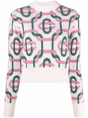 Casablanca monogram intarsia-knit jumper - Neutrals
