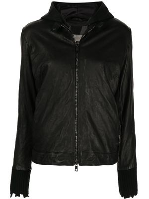 Giorgio Brato hooded leather jacket - Black