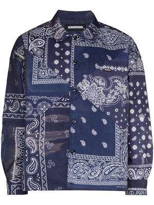 Neighborhood bandana-print patchwork shirt jacket - Blue